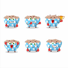 A sporty pinto beans boxing athlete cartoon mascot design