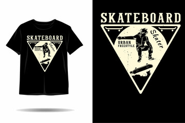 Skateboard urban freestyle silhouette t shirt design
