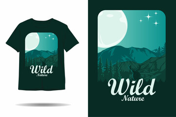 Wild nature silhouette t shirt design