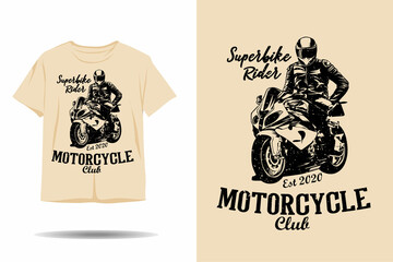 Motorcycle club rider silhouette t shirt design
