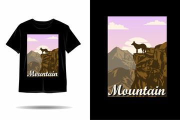 Mountain wolf adventure silhouette t shirt design