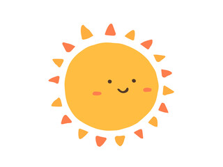 かわいい笑顔の太陽／手書きイラスト