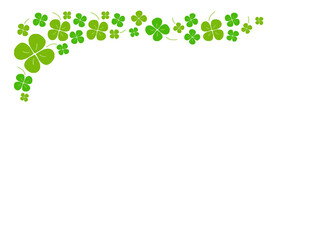かわいいクローバーのフレーム／手書きイラスト