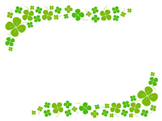 かわいいクローバーのフレーム／手書きイラスト