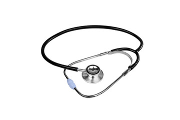 A stethoscope for doctor on white background,   Concept of health care and wellbeing in modern lifestyle.