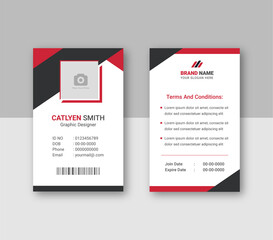 Id cards template with photo abstract design template