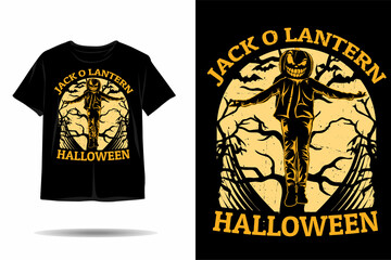 Jack o lantern halloween silhouette t shirt design