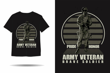 Army veteran brave soldier silhouette t shirt design