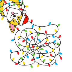 Welsh corgi tangled christmas lights in christmas