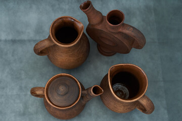       Ceramics, a ceramic product made with your own hands, made on a potter's wheel, a jug, a mug