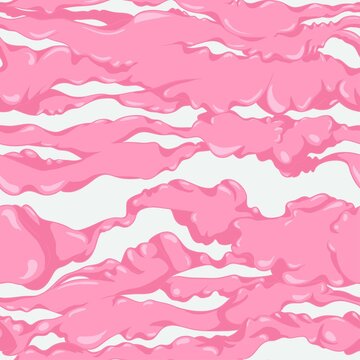 Cartoon bubblegum seamless pattern. Vector illustration bubble gum. Seamless pattern with infinity pink bubblegum