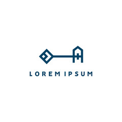 Key and house logo. Modern and luxury logo. Can be used for the real estate business.