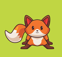 cute red fox. cartoon animal autumn season concept Isolated illustration. Flat Style suitable for Sticker Icon Design Premium Logo vector. Mascot character