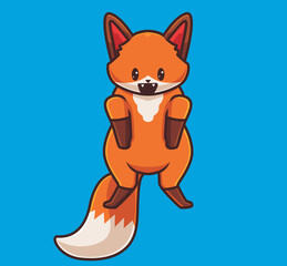 cute fox jumping. isolated cartoon animal nature concept illustration. Flat Style suitable for Sticker Icon Design Premium Logo vector. Mascot Character
