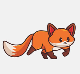 cute fox hunting. isolated cartoon animal nature concept illustration. Flat Style suitable for Sticker Icon Design Premium Logo vector. Mascot Character