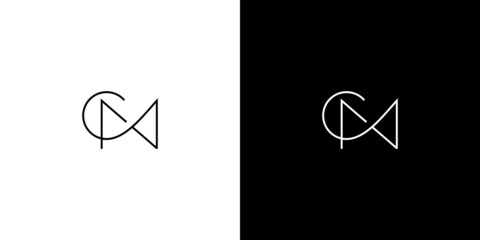 Simple and modern letter CM initials logo design