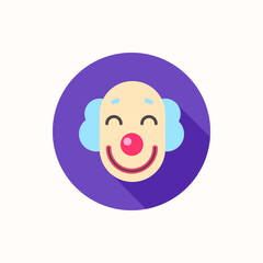 Fototapeta premium Flat Clown circus cartoon face icon illustration 