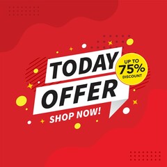 Fototapeta premium Today sale and offer banner design, Vector illustration.