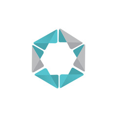 polygon star stylish logo icon