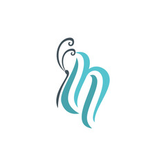 stylish butterfly letter n logo icon