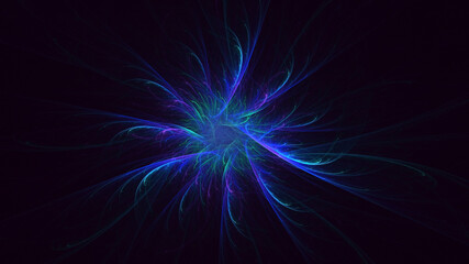 3D rendering abstract colorful fractal light background