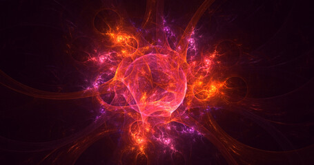 Obraz premium 3D rendering abstract multicolor fractal light background