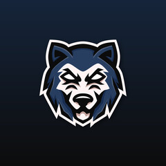 wolf mascot esport logo design