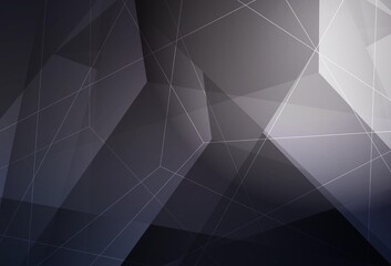 Dark Gray vector background with polygonal style.