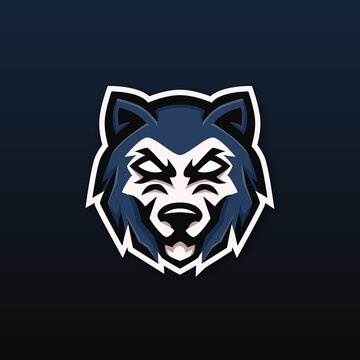wolf mascot esport logo design