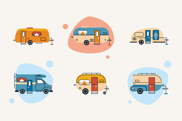 six recreational vehicles colors