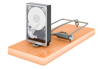 HDD inside mousetrap, 3D rendering