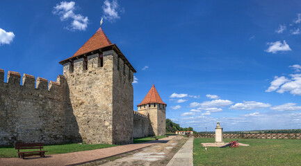 Fototapeta na wymiar Fortress walls and towers of the Bender fortress, Moldova