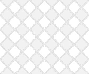 Fototapeta premium Arabic style tile pattern as arabesque background for islamic or moroccan seamless fabric textile backdrop vector illustration, traditional modern geometric repeated art gray black and white color