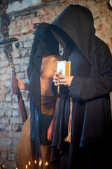 Franciscan monk conducts religious ceremony