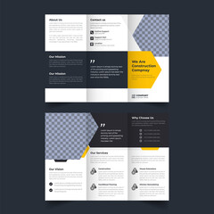 Trifold brochure design for construction agency 