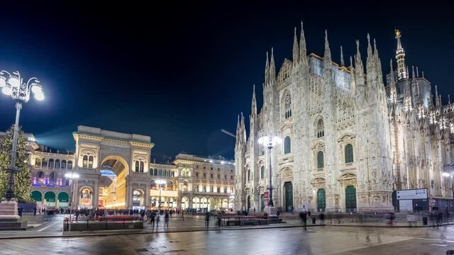 Milan Hyperlapse Time lapse Cathedral on the Piazza Duomo di Milano Christmas Timelapse Vittorio Emanuele II Gallery