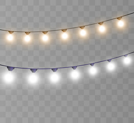 Garland of bright lights. Template for vector illustrations.