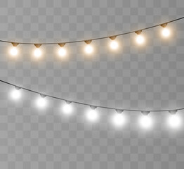 Garland of bright lights. Template for vector illustrations.