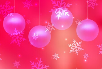 Light Red, Yellow vector backdrop in holiday style.