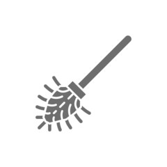 Toilet brush grey icon. Isolated on white background
