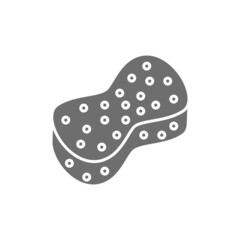 Bath sponge grey icon. Isolated on white background