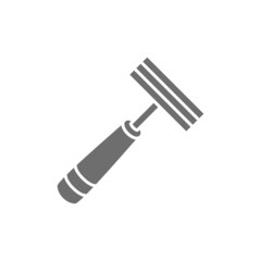 Disposable razor, shaving machine grey icon. Isolated on white background