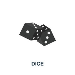 Dice icon. Flat sign element from table games collection. Creative Dice icon for web design, templates, infographics and more