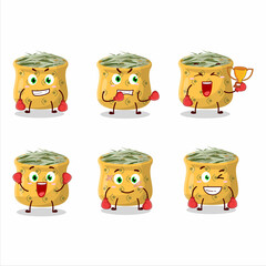 A sporty rosemary boxing athlete cartoon mascot design