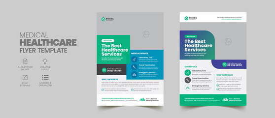 Flyer brochure cover design layout background, Corporate Business poster pamphlet blue red green colors scheme template in A4 size