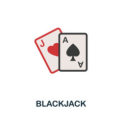 Blackjack icon. Flat sign element from table games collection. Creative Blackjack icon for web design, templates, infographics and more