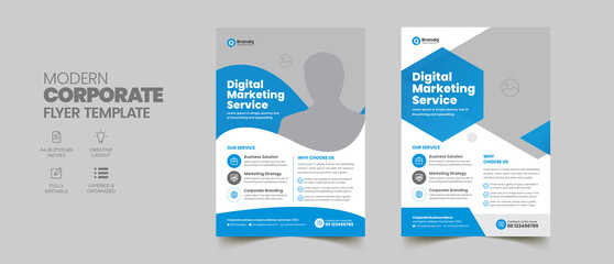 Flyer brochure cover design layout background, Corporate Business poster pamphlet blue red green colors scheme template in A4 size