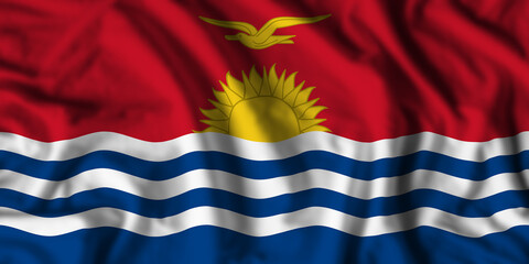 Kiribati flag realistic waving