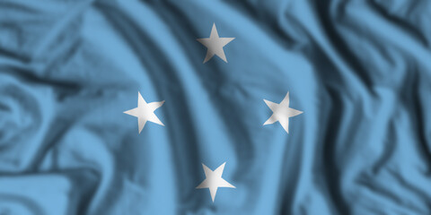 Micronesia flag realistic waving