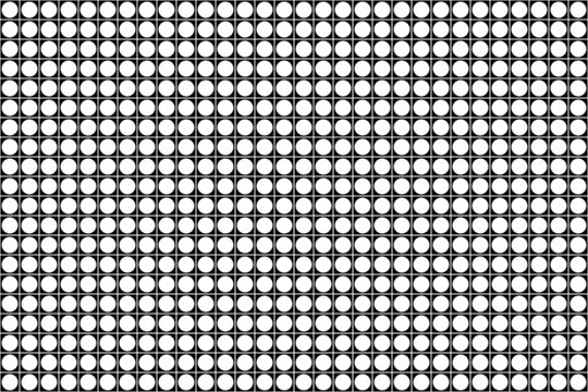 Textura o fondo de cuadros negros y círculos blancos